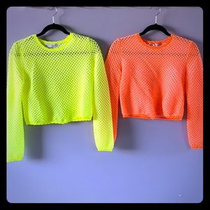 Neon sweater crop top